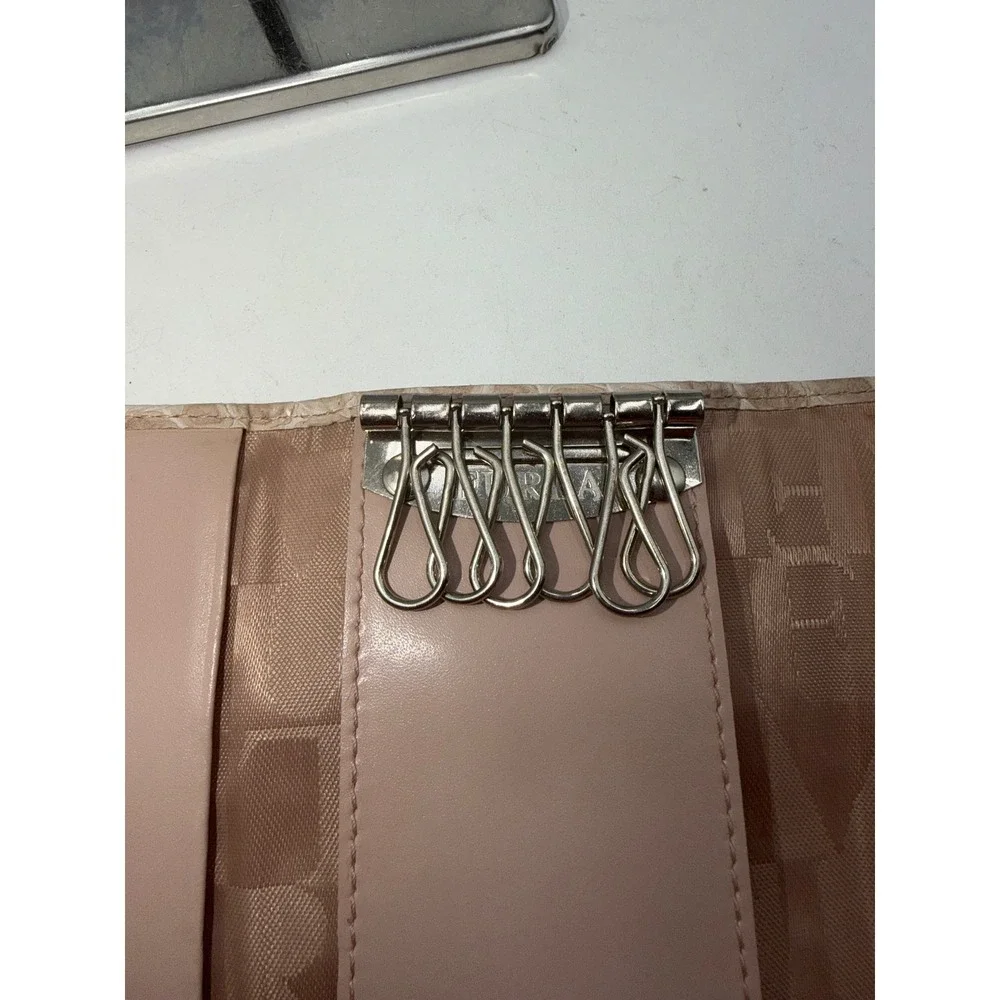 Furla Beige Crocodile Embossed Leather 6 Hook Key Case Wallet Made in Italy